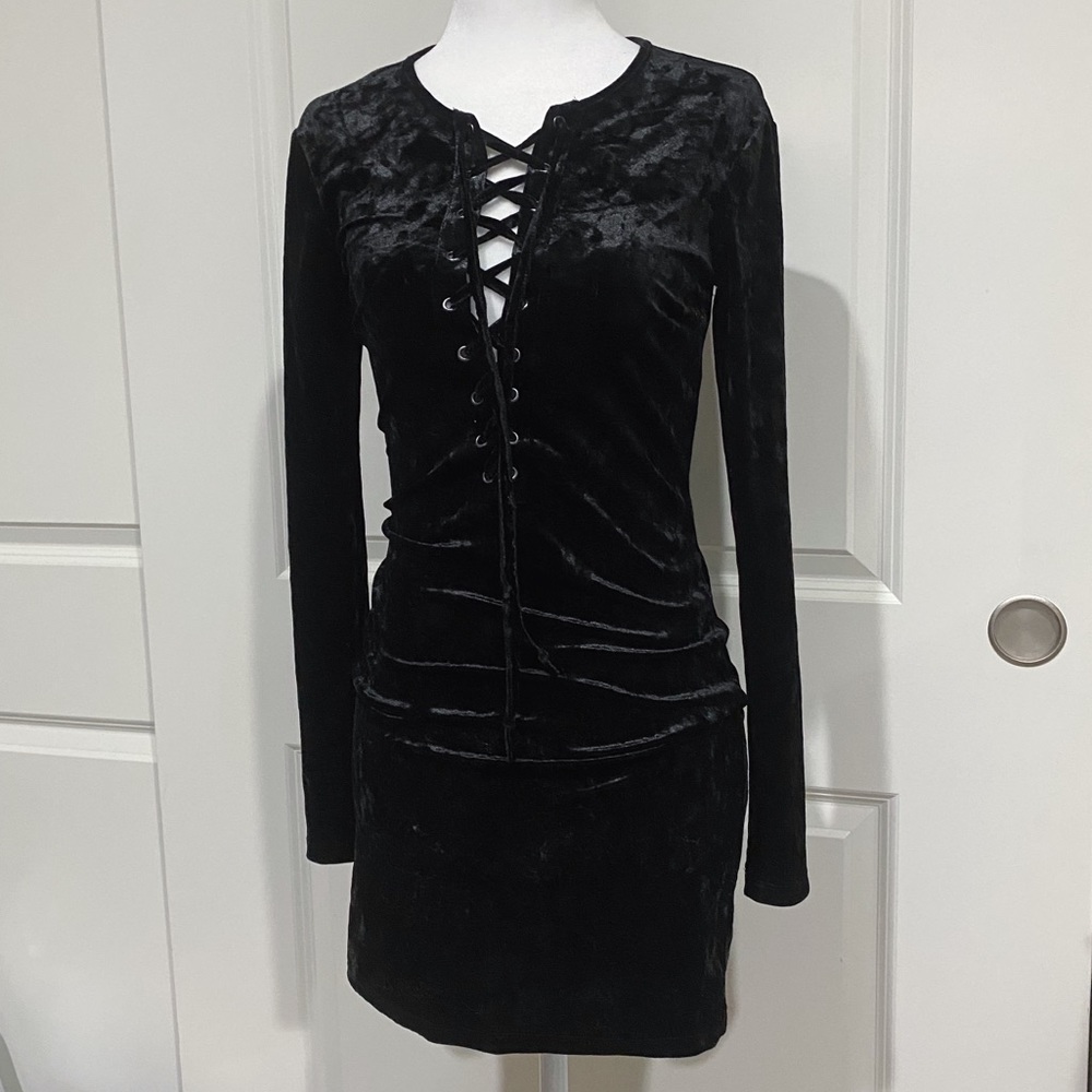 Crushed Velvet Bodycon Mini Dress